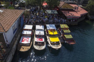 İSTANBUL, TURKEY, 23 HAZİRAN 2017, İstanbul Boğazı 'nda Yüzücüler kıtalararası yüzme yarışı yapıyor