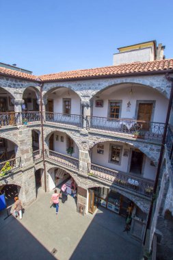 TRABZON, TURKEY - AĞUSTOS, 06, 2018: Geleneksel Alacahan Çarşısı binası