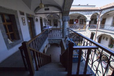 TRABZON, TURKEY - AĞUSTOS, 06, 2018: Geleneksel Alacahan Çarşısı binası