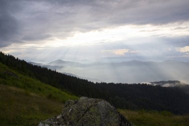 Türkiye 'nin Trabzon kenti yakınlarındaki dağlarda güzel doğa manzarası