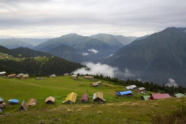 Türkiye 'nin Trabzon kenti yakınlarındaki dağlarda güzel doğa manzarası