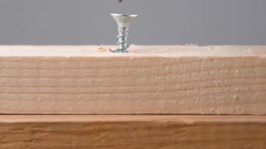 Tahtaya vida yerleştir. Yakın çekim. Yüksek kaliteli video