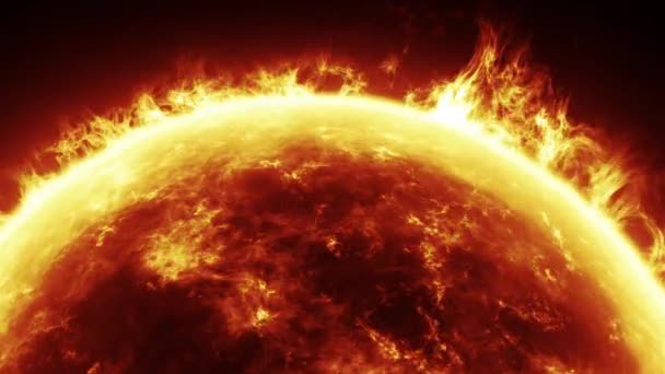 Surface Étoile Solaire Avec Fusées Éclairantes Rapprochées Images Haute Qualité — Video