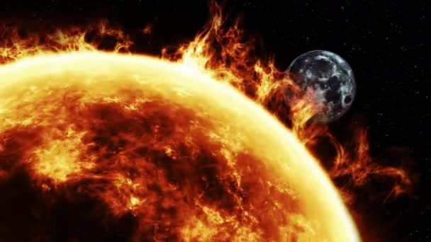 Słońce Porusza Się Kierunku Księżyca Kosmosie Układ Słoneczny Wysokiej Jakości — Wideo stockowe