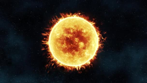 Güneş Yüzeyi Yıldız Galaksi Kümeleri Üzerinde Güneş Patlamalarıyla Doludur Yüksek — Stok video