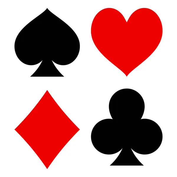 tasarım ve vektör illüstrasyonu için beyaz üzerine izole edilmiş kart sembolleri.