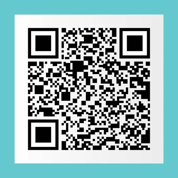 Desen ve tasarım için beyaz kağıt üzerinde siyah qr kodu, vektör illüstrasyonu.