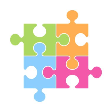 Desen ve tasarım için pastel yapboz simgesi, vektör illüstrasyonu.