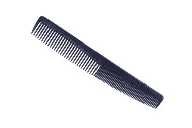 Siyah plastik tarak beyaza izole edilmiş..