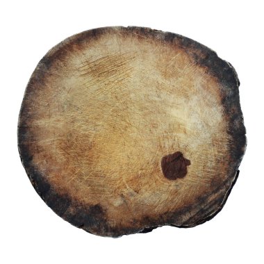 Beyaz üzerinde izole edilmiş daire kesme tahtası kullanılır..