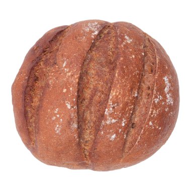 Çember çavdar ekmeği beyaza izole edilmiş..