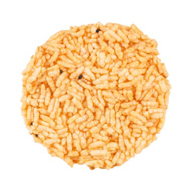 Bu daire gevrek pirinç beyaz izole olduğunu.