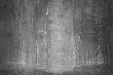 Beton duvar ve zemin, şablon ve arkaplan için gölgeli..