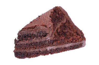 Beyaz üzerine izole edilmiş çikolatalı kek..