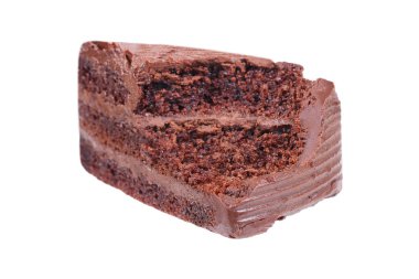 Beyaz üzerine izole edilmiş çikolatalı kek..