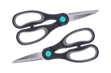 it is two scissors isolated on white.