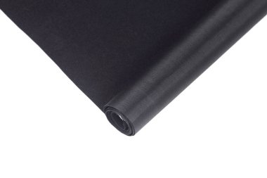 Yuvarlanan siyah tuval beyazın üzerinde izole edilmiş..