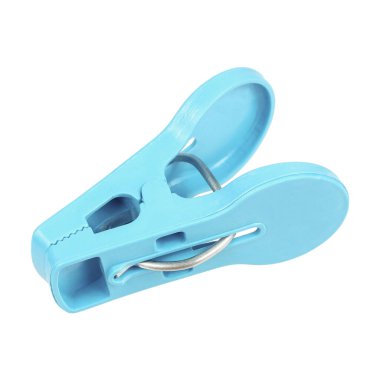 Beyaz üzerine izole edilmiş plastik bir mandal..