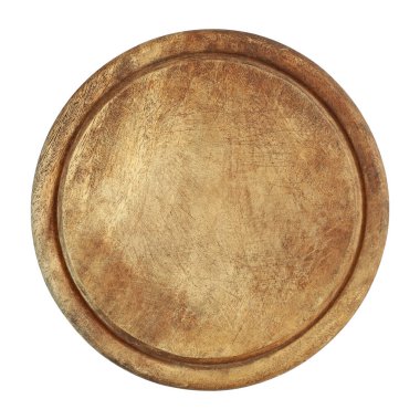 Çember kesme tahtası beyaza izole edilmiş..