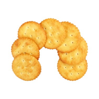 Beyaz üzerine izole edilmiş tereyağlı şeker bisküvisi..