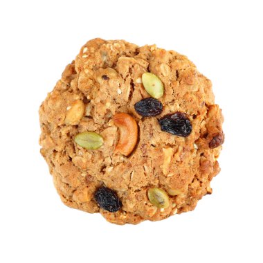 Beyaza izole edilmiş bir mısır gevreği..