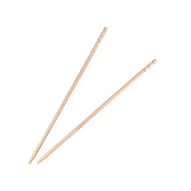 Beyazlar üzerinde izole edilmiş bambu çubukları..