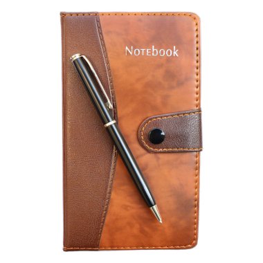 it is business pen on notebook isolated on white.