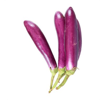 beyaz üzerine izole edilmiş mor patlıcan.