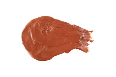 Erimiş siyah çikolata, beyazda izole edilmiş..