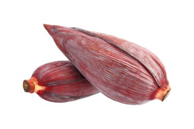 beyaz izole muz çiçeği.