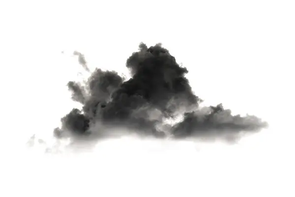 stock image it is black smoke and cloud isolated on white.