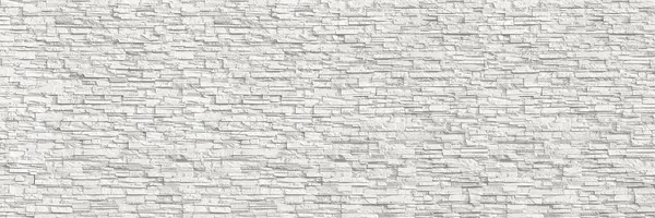 Desen ve arkaplan için yatay modern beyaz tuğla duvar.