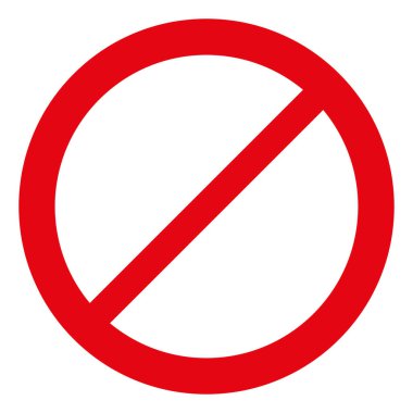 boş kırmızı yasak işareti beyaz üzerine izole.