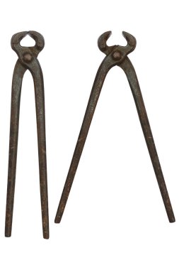 old two pincers isolated on white.