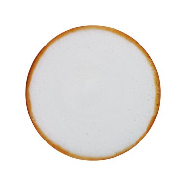 top view of latte art isolated on white.