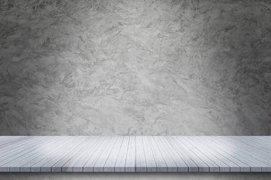 boş beton duvar ve ahşap zemin kalıp ve arkaplan için.