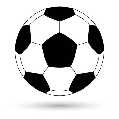 bir futbol ya da futbol topu ikonu beyaz üzerine izole gölge.