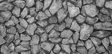 Siyah beyaz tonda soyut gri taş duvar arkaplanı. Çatı katı tarzında tek renkli duvar kağıdı sanatı ve dekorasyon veya dış tasarım 