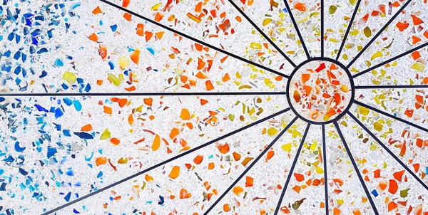 Zwarte Lijn Kleurrijk Veelkleurig Van Getextureerde Tegelvloer Wand Voor Achtergrond — Stockfoto