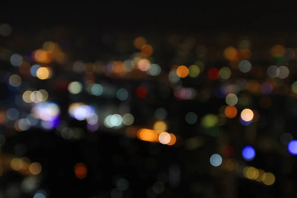 Borrosa Luz Colorida Bokeh Bangkok Noche Oscura Para Fondo Técnica — Foto de Stock