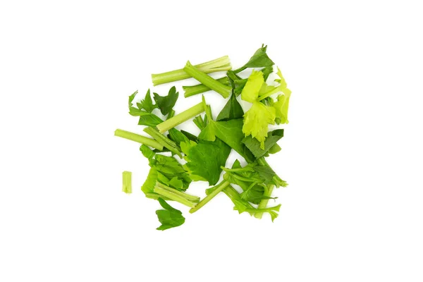Top View Sliced Fresh Celery Isolated White Background Ingredient Add — Stock Photo, Image