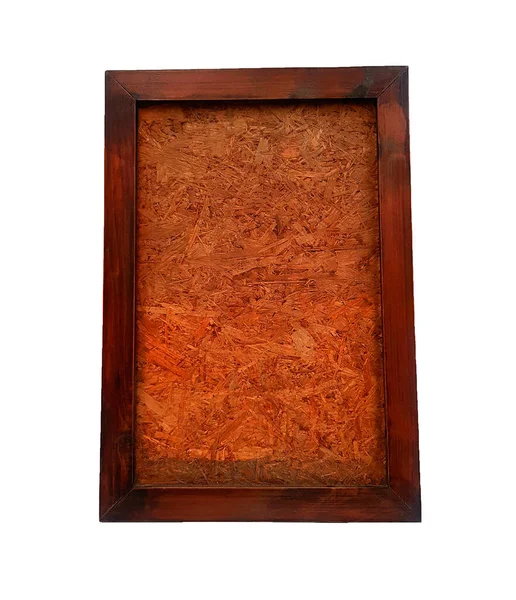褐色的木制框架隔离在白色的背景上 带有剪切路径或作出选择 模型对象和木相框 — 图库照片