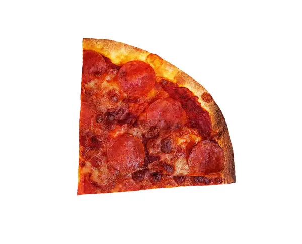 Piece Pepperoni Pizza Isolated White Background Clipping Path Make Selection — Stock Photo, Image