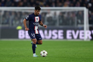 Juan Bernat of Paris Saint-Germain Fc during the Uefa Champions League Group H match beetween Juventus Fc and Paris Saint-Germain Fc at Allianz Stadium on November 2, 2022 in Turin, Italy . clipart