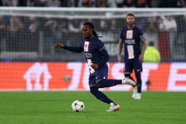Uefa Şampiyonlar Ligi H Grubu karşılaşması sırasında Paris Saint-Germain Fc takımından Renato Sanches, 2 Kasım 2022 tarihinde İtalya 'nın Torino kentinde, Allianz Stadyumu' nda oynanan Beetween Juventus Fc ve Paris Saint-Germain Fc karşılaşmasında .