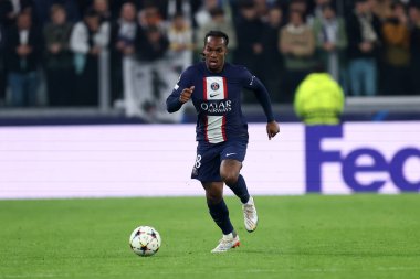 Uefa Şampiyonlar Ligi H Grubu karşılaşması sırasında Paris Saint-Germain Fc takımından Renato Sanches, 2 Kasım 2022 tarihinde İtalya 'nın Torino kentinde, Allianz Stadyumu' nda oynanan Beetween Juventus Fc ve Paris Saint-Germain Fc karşılaşmasında .