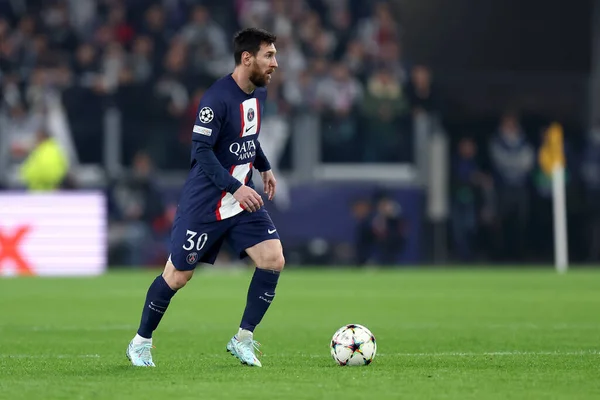 Lionel Messi Párizsból Saint Germain Uefa Bajnokok Ligája Csoportjának Mérkőzésén — Stock Fotó