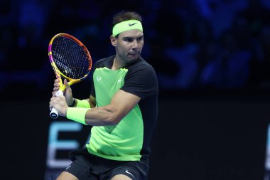 Rafa Nadal, 13-20 Kasım 2022 tarihleri arasında İtalya 'nın Torino kentinde düzenlenen Pala Alpitour' da düzenlenen Nitto ATP Dünya Turu Finalleri sırasında