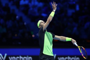 Rafa Nadal, 13-20 Kasım 2022 tarihleri arasında İtalya 'nın Torino kentinde düzenlenen Pala Alpitour' da düzenlenen Nitto ATP Dünya Turu Finalleri sırasında