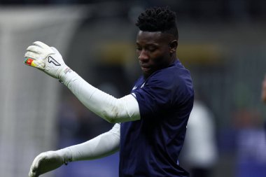 Andre Onana of Fc Internazionale during the  Serie A match beetween Fc Internazionale and Hellas Verona at Stadio Giuseppe Meazza on January 14, 2023 in Milan  Italy .